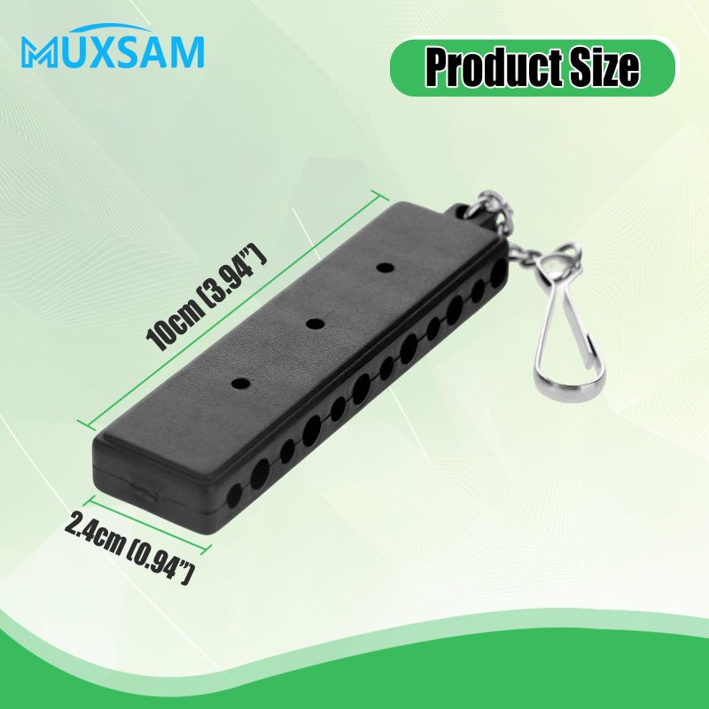 MUXSAM 1Pcs Black Golf Tee Holder Carrier 12 Tee Hole 3 Ball Markers Keychain Golf Accessory - Image 3